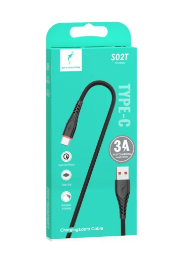 Кабель SkyDolphin S02T USB-USB Type-C 1м, Black (USB-000589)